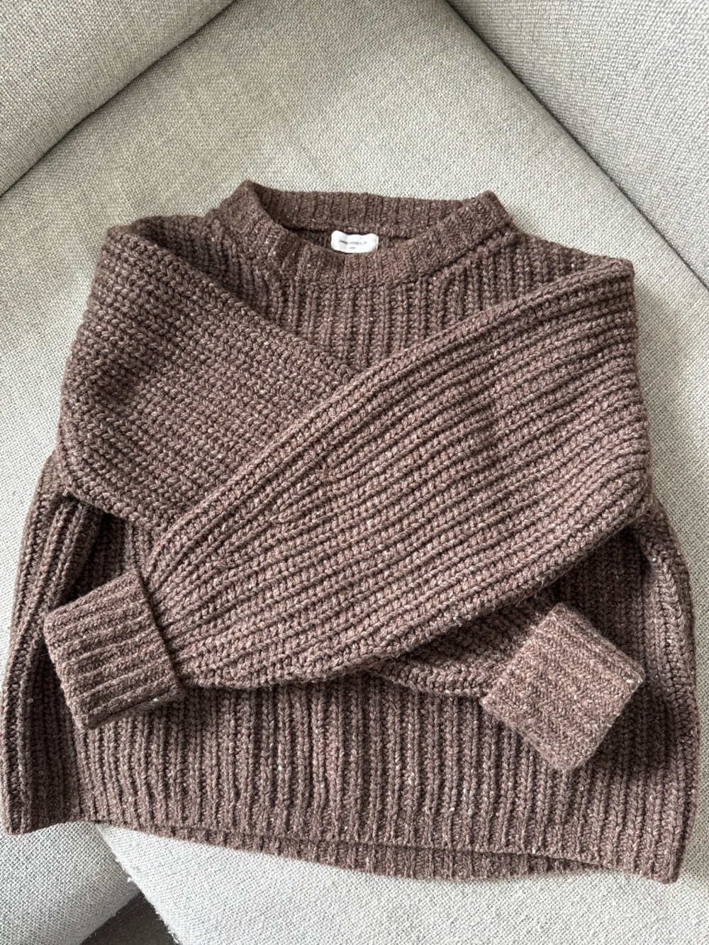 Cozy Brown Ribbed Knit Women’s Sweater